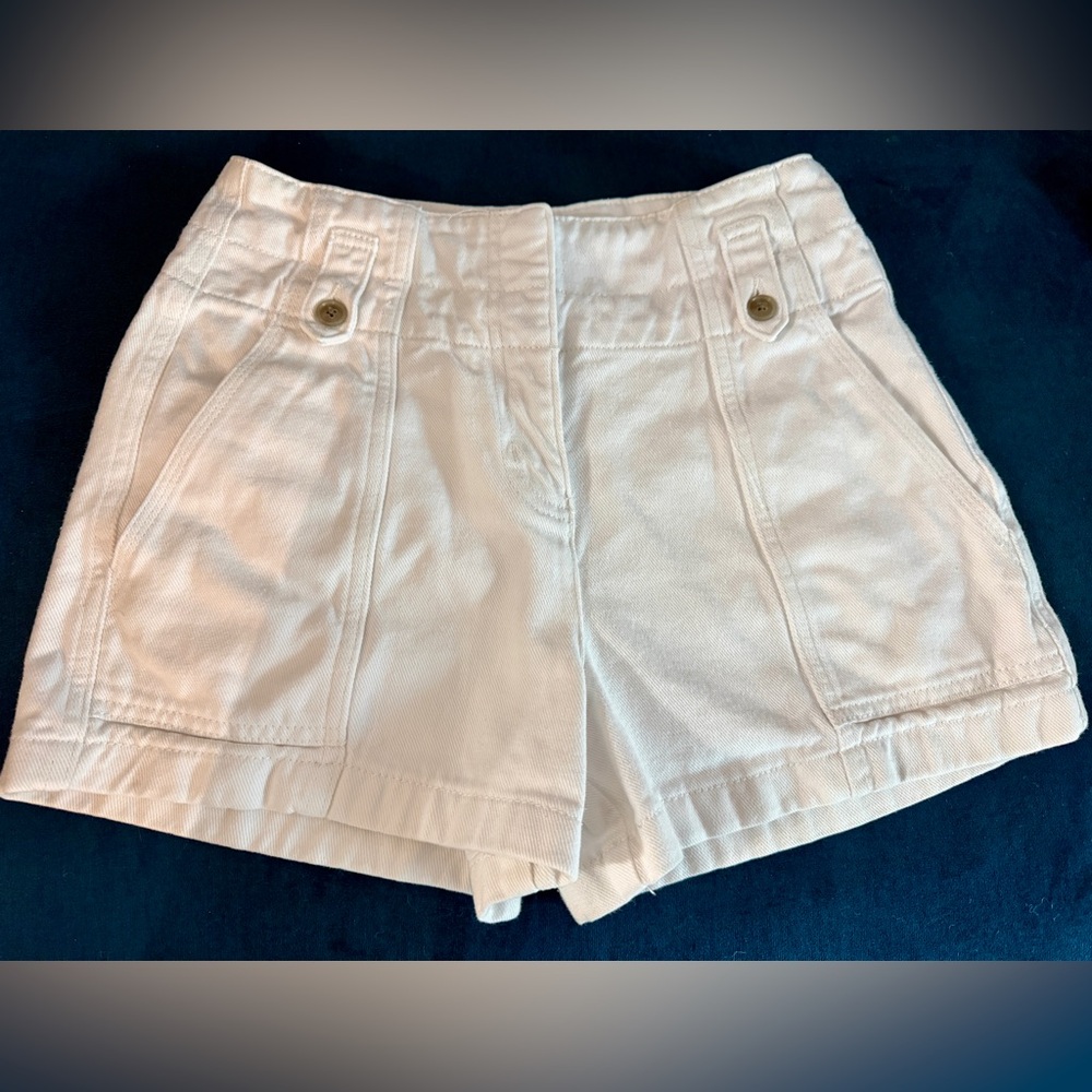 Reiss Cream High Waist Shorts